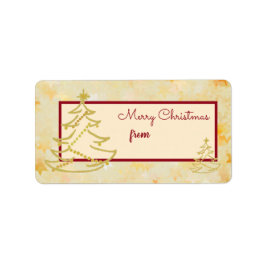 Etiqueta árbol de navidad elegante