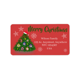 Etiqueta Árbol de Navidad familiar con fotos