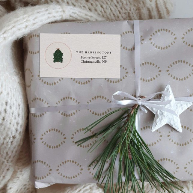 Etiqueta Árbol de Navidad festivo moderno (Subido por el creador)