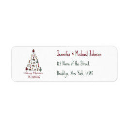 Etiqueta Árbol de Navidad hecho de juguetes