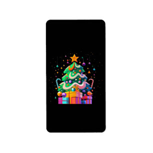 Etiqueta Árbol de Navidad Mágico Resplandor