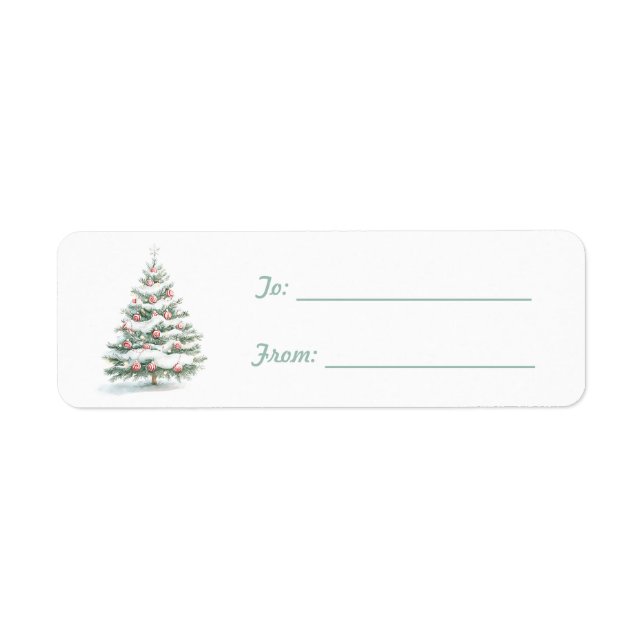 Etiqueta Árbol de Navidad marrón moca menta (Frente)