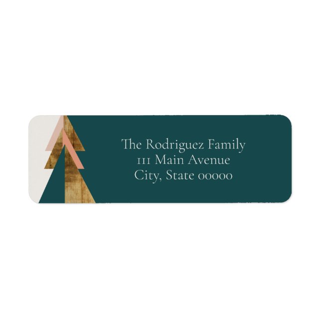 Etiqueta Árbol de Navidad mínimo (Frente)