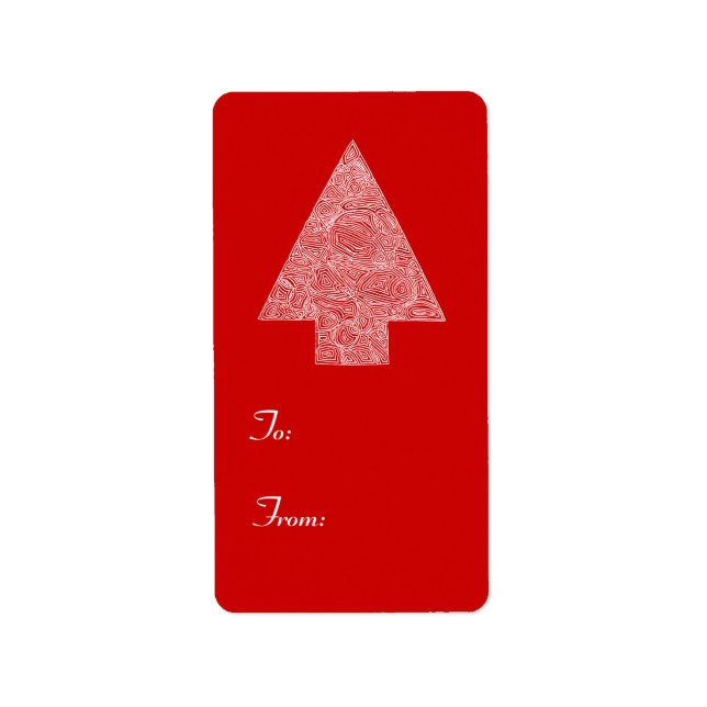 Etiqueta Árbol de Navidad moderno (Frente)