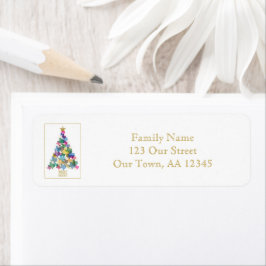 Etiqueta Árbol de Navidad Rústico de Texas