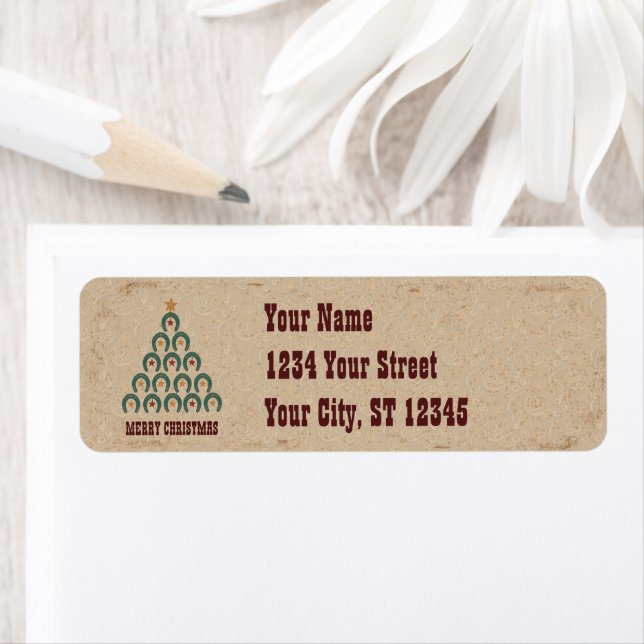 Etiqueta Árbol de Navidad Rústico Herradura (In situ)