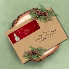 Etiqueta Árbol de Navidad Whimsch de acuarela