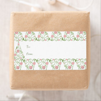 Etiqueta Árbol de navidadesNavidades Swirl Snowflake Regalo