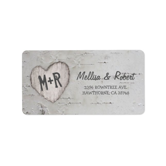 Etiqueta Árbol de pájaros esculpidos rusticos (Frente)