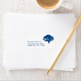 Etiqueta Árbol de roble azul, Boda rústico y minimalista