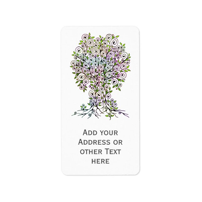 Etiqueta Árbol De Vida - Espirales Salen Frutas 1 (Frente)