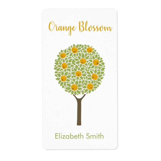 Etiqueta Árbol Naranja de personalizable (Frente)