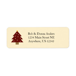 Etiqueta Árbol rústico del navidad