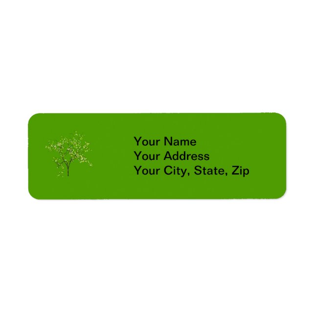 Etiqueta Árbol sobre fondo verde (Frente)