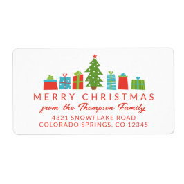 Etiqueta Árbol y regalos magníficos Navidad