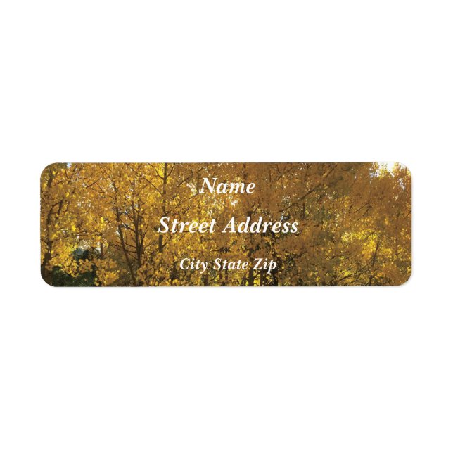Etiqueta Árboles de Aspen resplandecientes (Frente)