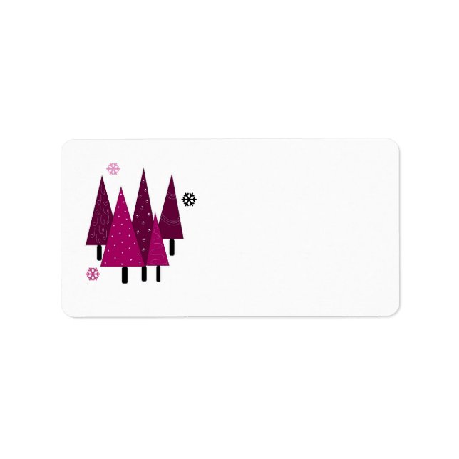 Etiqueta Árboles de Navidad Caprichosos (Frente)