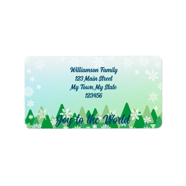 Etiqueta Árboles navideños: Las nevadas blancas alegran al  (Frente)