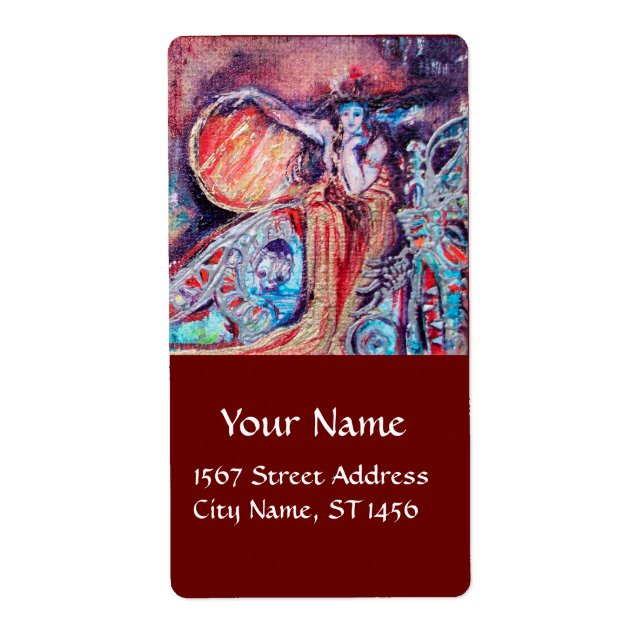 Etiqueta ARCADIA , Red Pink Blue Gold (Frente)