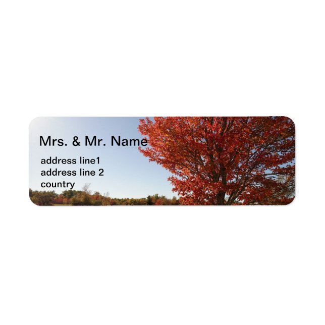 Etiqueta Arce rojo de otoño (Frente)