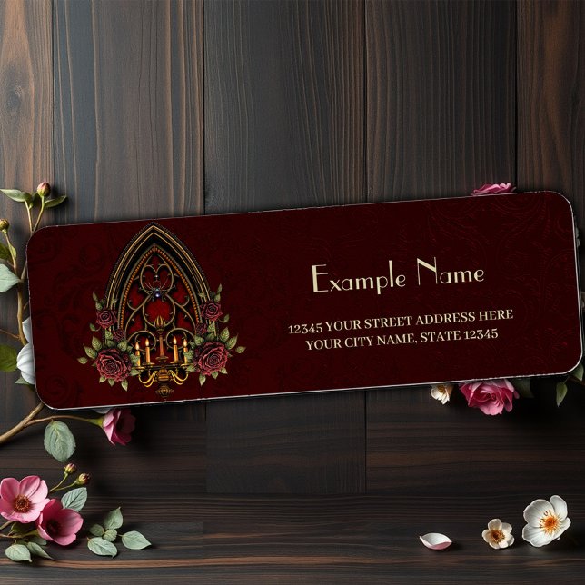 Etiqueta Arco gótico con calaveras. (Subido por el creador)