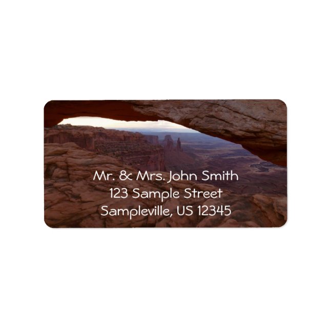 Etiqueta Arco Mesa del Parque Nacional Canyonlands (Frente)