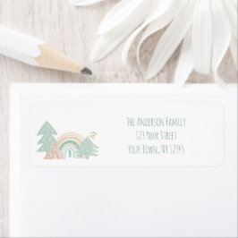 Etiqueta Arcoiris de Boho Woodland 