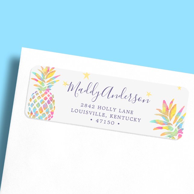 Etiqueta Arcoiris Pineapple Personalizado tropical (Subido por el creador)