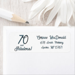 Etiqueta Arctic Blue Seventy and Fabulous 70th Birthday