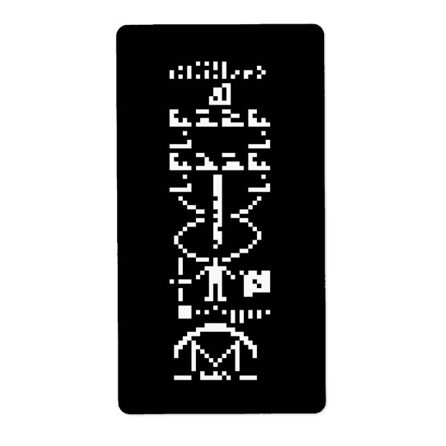 Etiqueta Arecibo Binary Message 1974 (Frente)