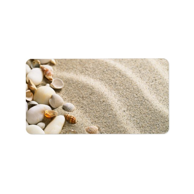 Etiqueta Arena Con Bombas Y Piedras. Composición de playa (Frente)