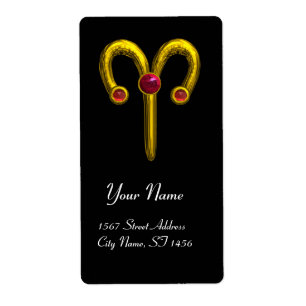 Etiqueta ARIES ZODIAC CUMPLEAÑOS Ruby Rojo