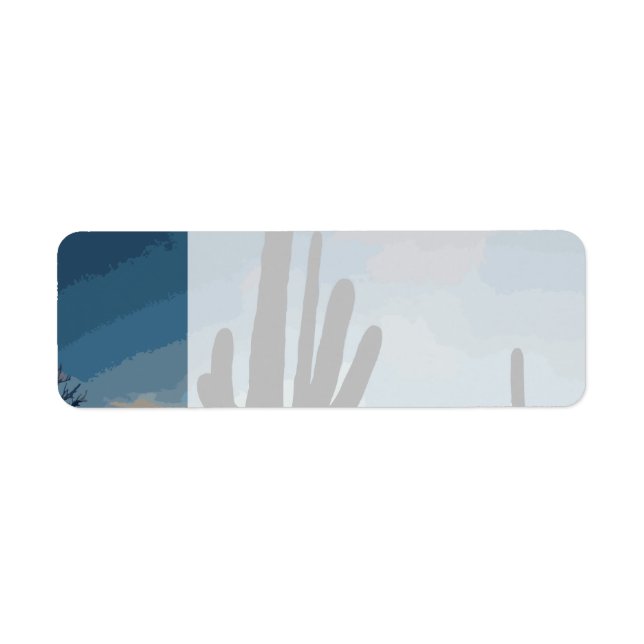 Etiqueta Arizona Saguaro Cactus Southwestern Sunset (Frente)