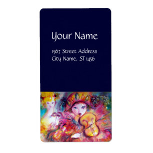 Etiqueta ARLECCHINO Y COLOMBINA amarillo rosado