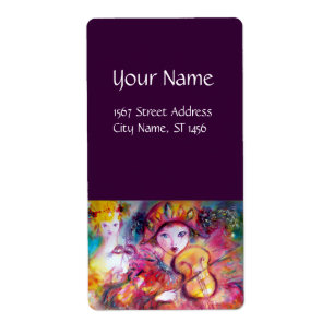 Etiqueta ARLECCHINO Y COLOMBINA amarillo rosado