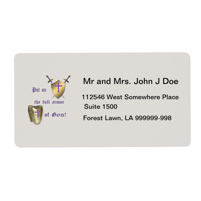 Etiqueta Armadura de Dios (Frente)