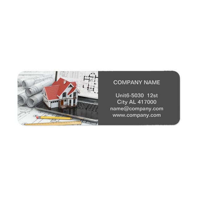 Etiqueta Arquitecto de construcción de Handyman de renovaci (Frente)