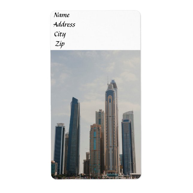 Etiqueta Arquitectura de Dubai Marina (Frente)