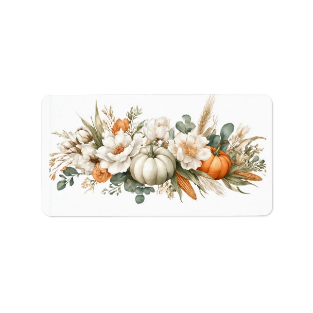 Etiqueta Arreglo floral de Boho Autumn (Frente)