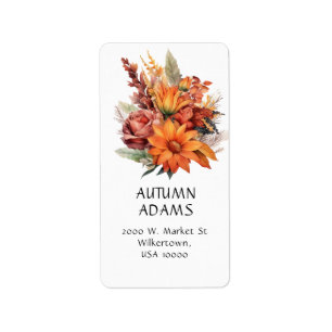 ETIQUETA ARREGLO FLORAL DE OTÑO NARANJA