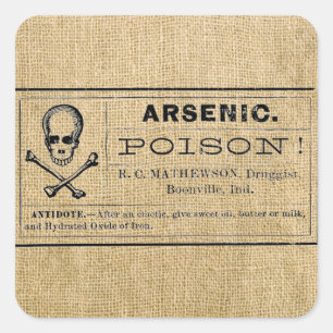 Etiqueta arsénica en Burlap