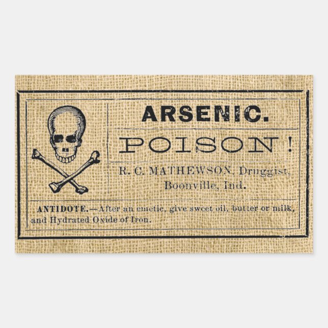 Etiqueta arsénica en Burlap (Anverso)