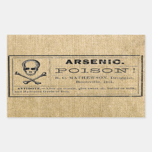 Etiqueta arsénica en Burlap