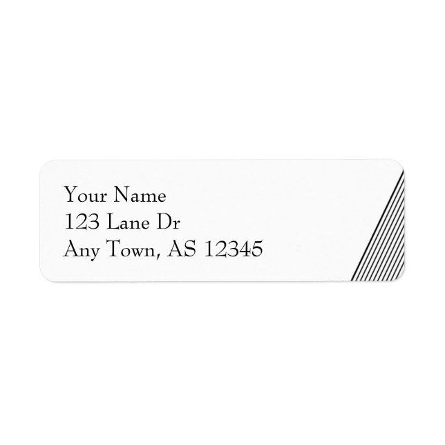 Etiqueta Art Deco Banda negra y blanca (Frente)