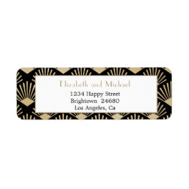 Etiqueta Art Deco Black Gold Vintage Gatsby Boda
