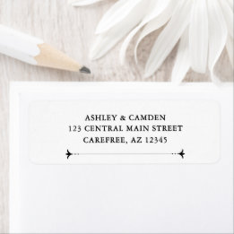Etiqueta Art Deco Elegant Wedding Return Address Label