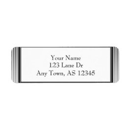 Etiqueta Art Deco Elegante franja blanca y negra