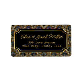 Etiqueta Art Deco Embroidered-Style Return Address Label