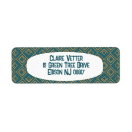Etiqueta Art Deco turquesa