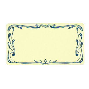Etiqueta Art Nouveau Blue Address Shipping Label